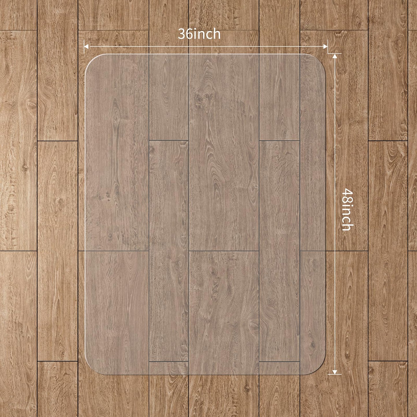 WASJOYE Chair Mat for Hardwood Tile Floor, PVC Floor Protector Cover Rug Mat with Non-Slip Frosted Back, Heavy Duty for Home Office Computer Desk Rolling Chair, Easy Expanded 36"x48"