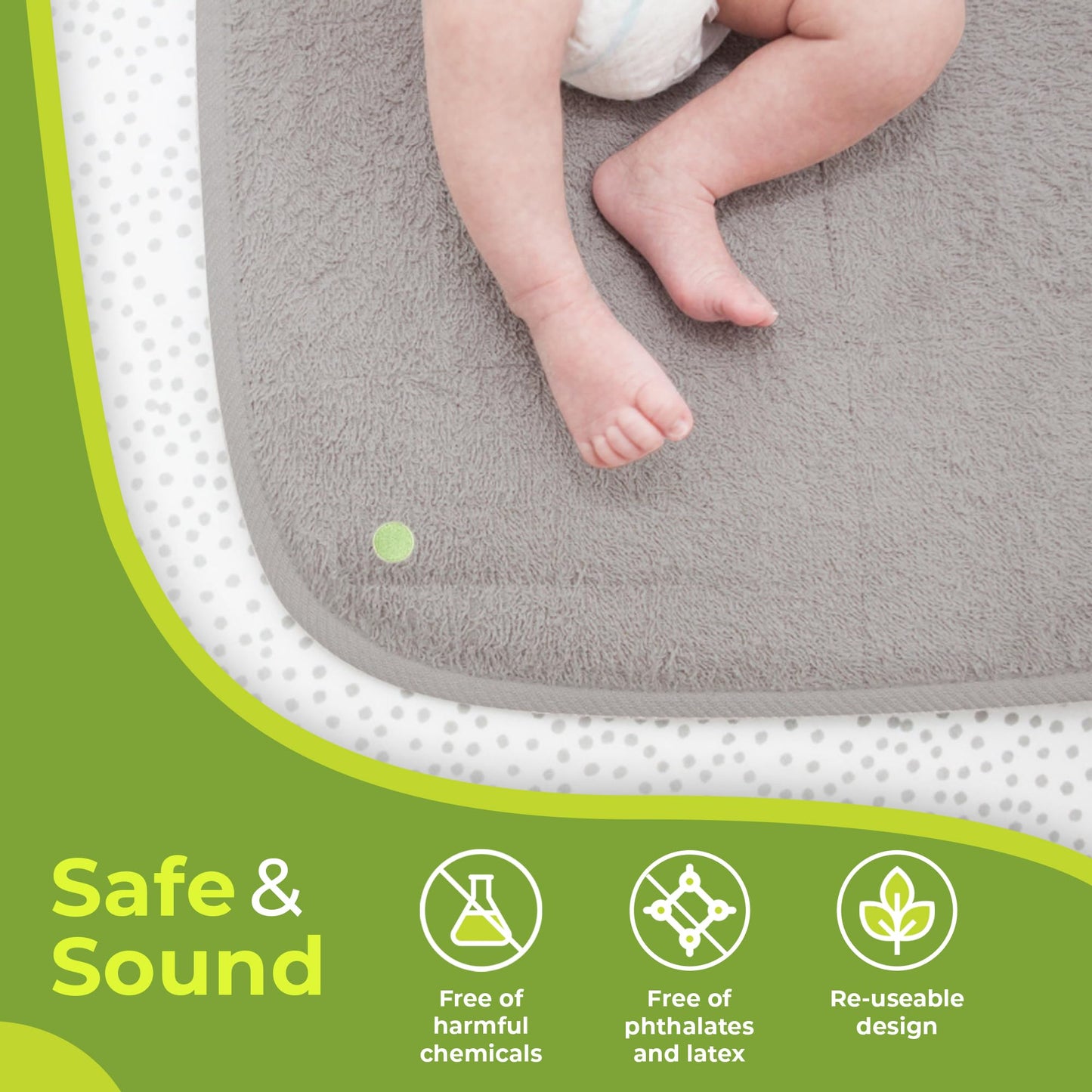 PeapodMats Bedwetting & Incontinence Waterproof Bed Mat - Reusable Underpad. Secure Placement & Breathable. Washable. Enviro Friendly 3x3 (Sand) Mattress Protector & Pee Pad for Kids & Adults