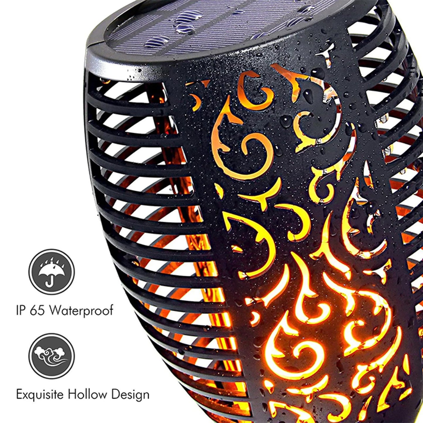 4 Pack Large Solar Torch Lights with 96 LED, IP65 Waterproof Outdoor Flickering Flame- Perfect for Garden,Yard,Patio,Halloween,Camping and Party Decorations