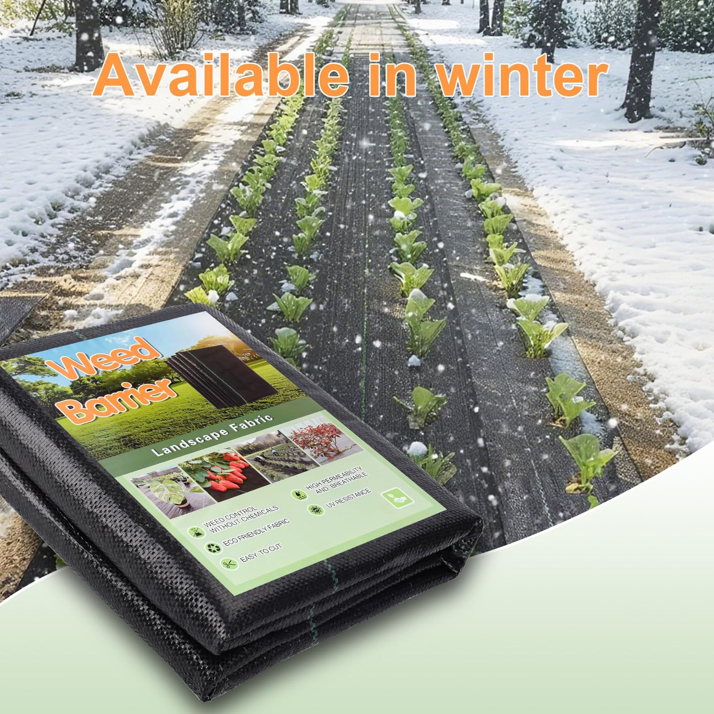 4x100Ft Weed Barrier Landscape Fabric, Heavy Duty Ground Cover Fabric Block, 3.2oz Gardening Fabric Mat, Garden Cloth Felt for Flower Bed, Patio, Orchard, Playground