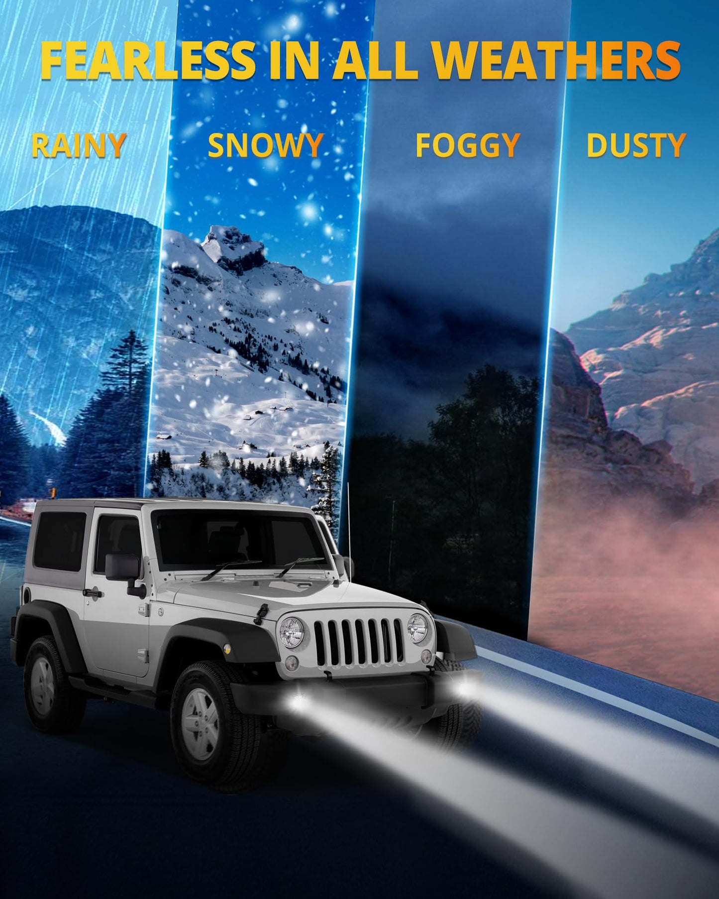NAOEVO 5 Inch Flush Mount LED Pods Lights, 40W 4000LM Spot Flood Combo LED Light Bar/Offroad/Driving/Fog Lights, LED Reverse/Backup/Work Lights for Trucks Boat 4x4 UTV ATV, 2-Pack (White)