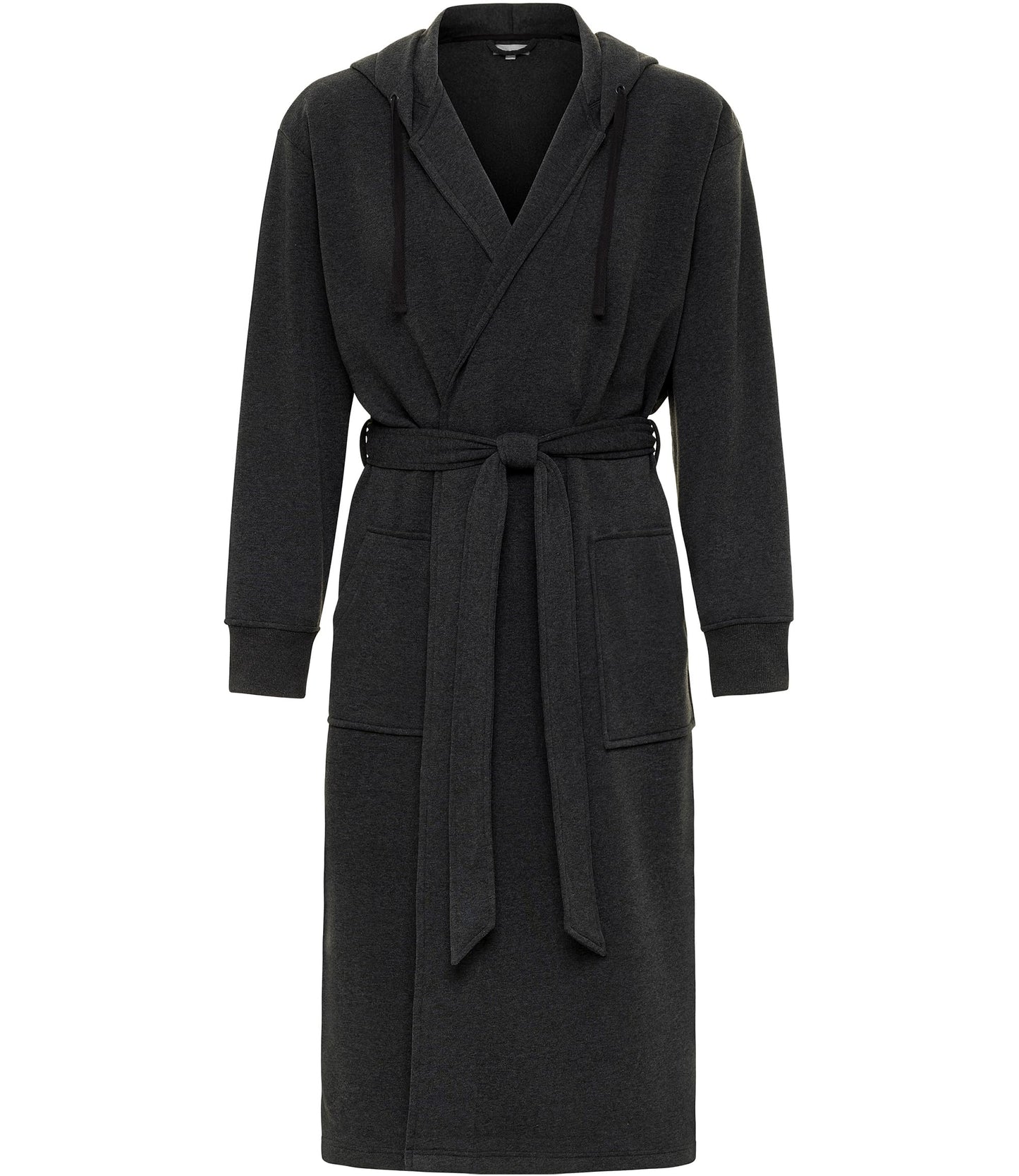 Alexander Del Rossa Sweatshirt Robes Men, Hooded Mens Robe with Hood and Pockets - Long Warm Men's Bathrobe, Dark Heathered Gray, Medium