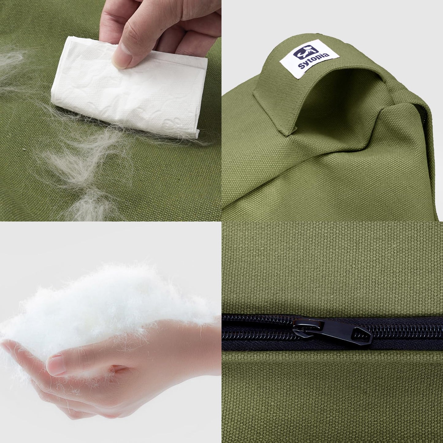 Sytopia 42-Inch Canvas Outdoor Dog Bed, Waterproof & Washable Removable Cover, Ideal for Medium & Large Dogs, Chew-Proof Great for Indoor, Outdoor, Crate, Patio Use (Green)