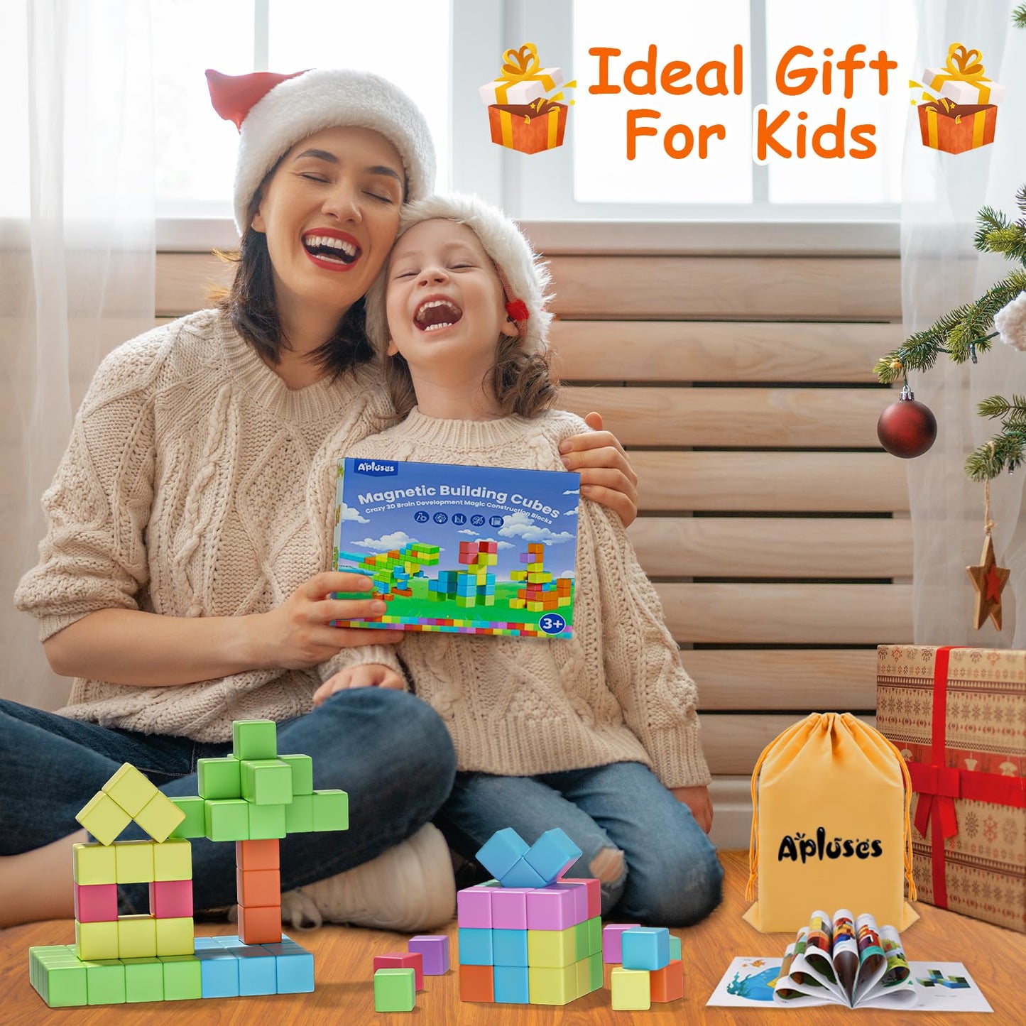 Magnetic Blocks for Toddlers Toys, Large Magnetic Cube Toy for Sensory STEM Education Preschool Magnet Toys for 3 4 5 6 Year Old Boys and Girls, Gifts for Kids Ages 4-8