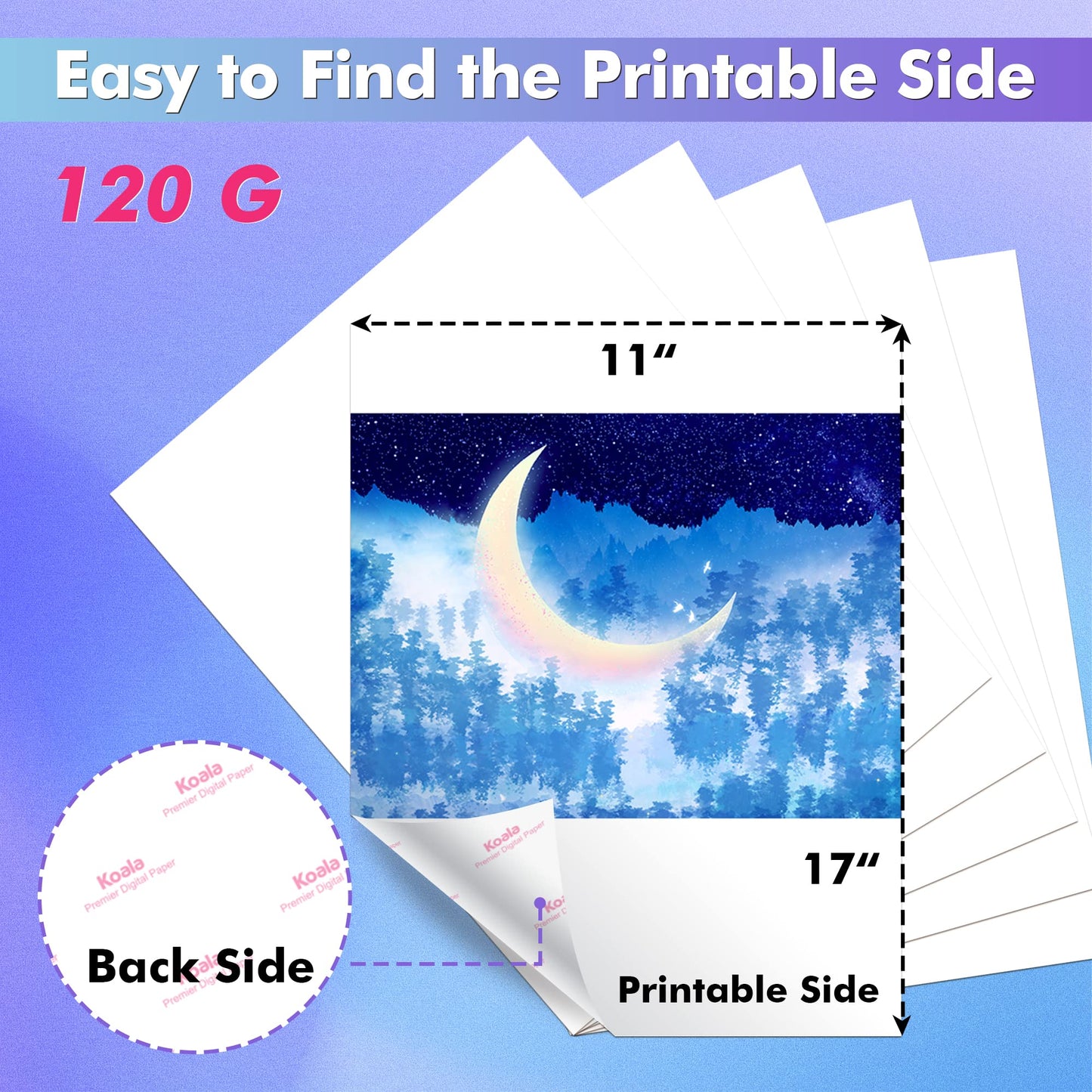 Koala Sublimation Paper 11X17 inches 120gsm 120 Sheets for Personalize Your Gift Compatible With Inkjet Printer Sublimation Ink