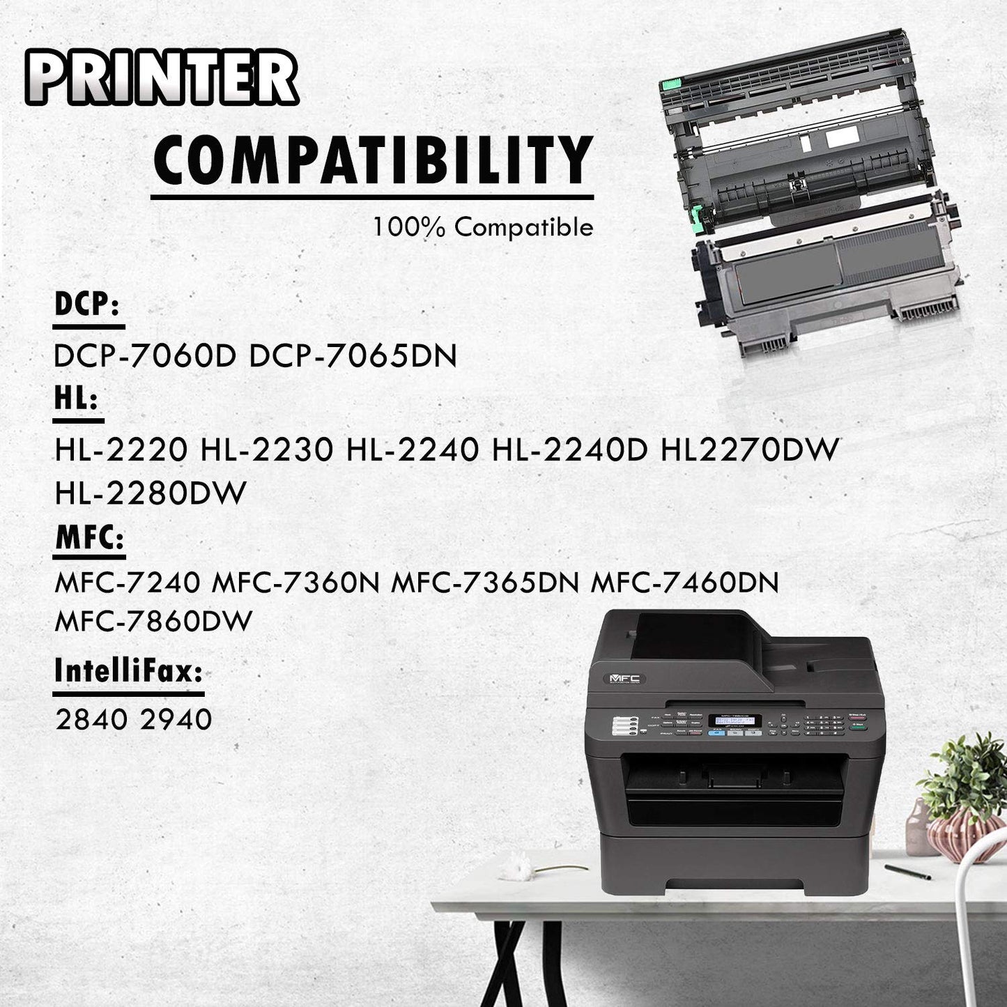 4PK-1 Inkfirst DR420 DR-420 Drum Unit + 3 TN450 TN-450 High Yield Toner Cartridges (3 Toner + 1 Drum) Compatible Replacement for Brother MFC-7360N MFC-7460DN MFC-7860DW HL-2220 HL-2230 HL-2240