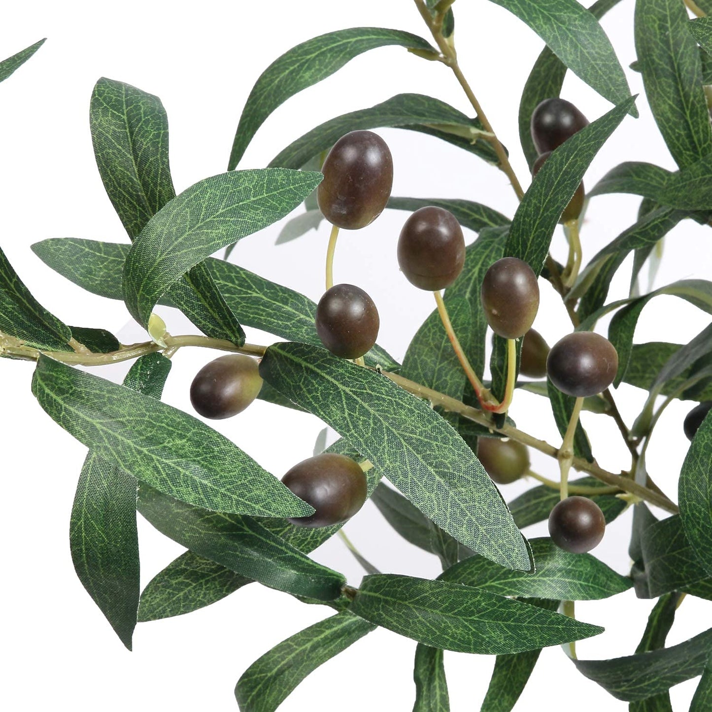 SHACOS Artificial Olive Branches with Fruits Set of 4 Fake Greenery Branches 28 inch Long Olive Stem Plant for Home Wedding Decor (4, 28 inch)