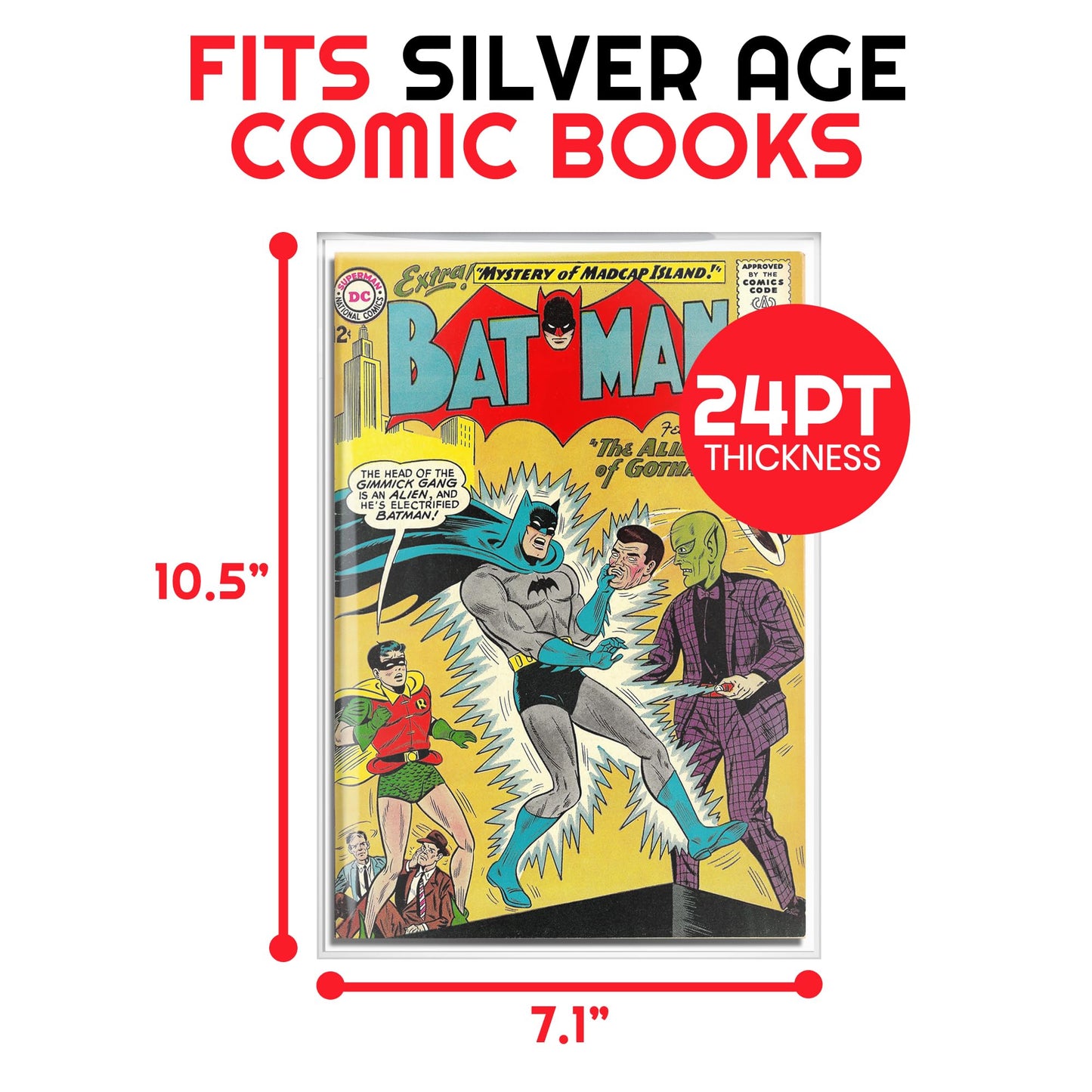 Comic Book Boards - Backboard 24PT - Compatible for All DC Comics and Marvel Comics White Boards - Comic Book Storage (Pack of 100) (Silver Age Comic)