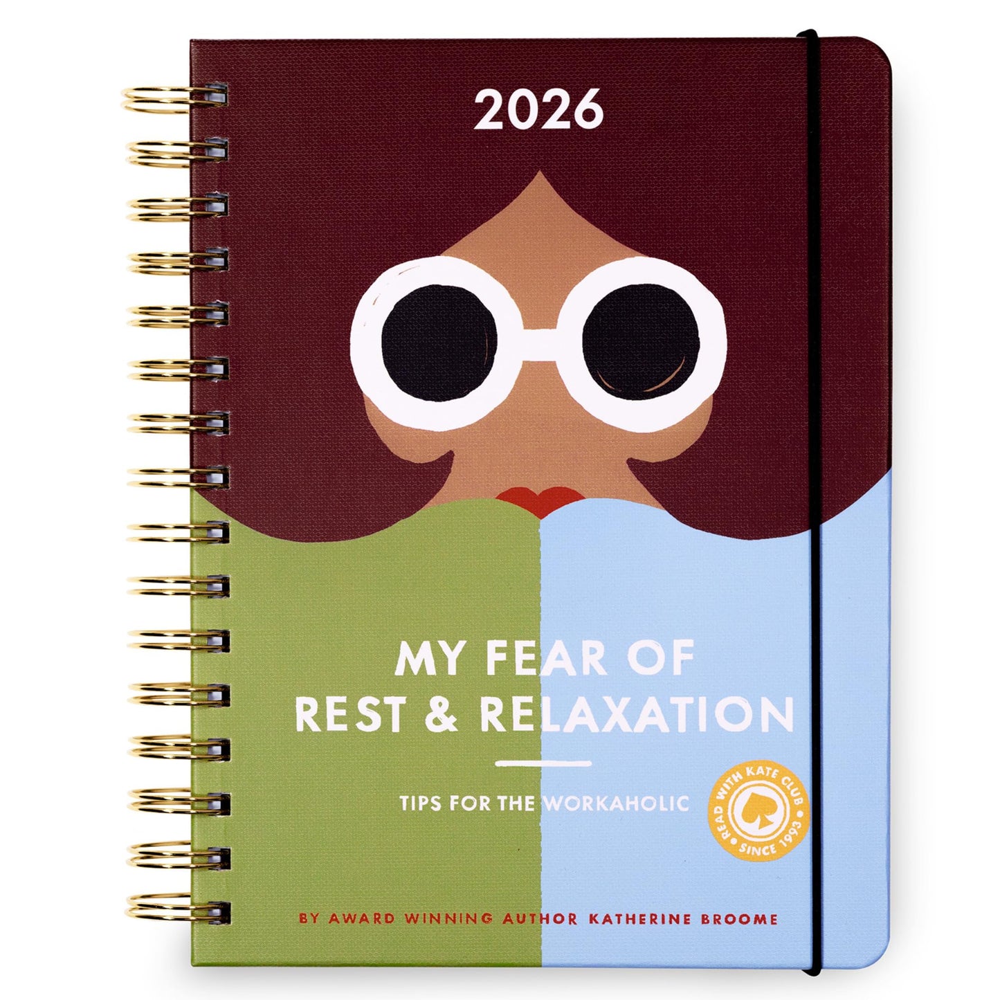 kate spade new york Daily Planner 2026 Large Agenda January-December 2026, Hardcover Weekly and Monthly Spiral Planner with Stickers (Book Club)