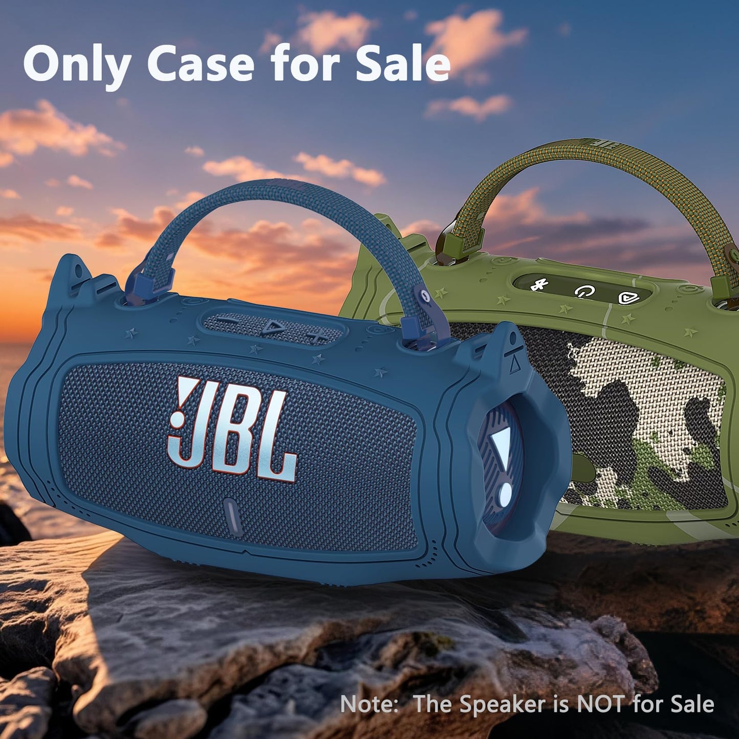 XEGIMOR Silicone Cover Case for JBL Charge 6 Portable Bluetooth Speaker Accessories, Charge 6 Speaker Protective Case with Shoulder Strap (Green Cover)
