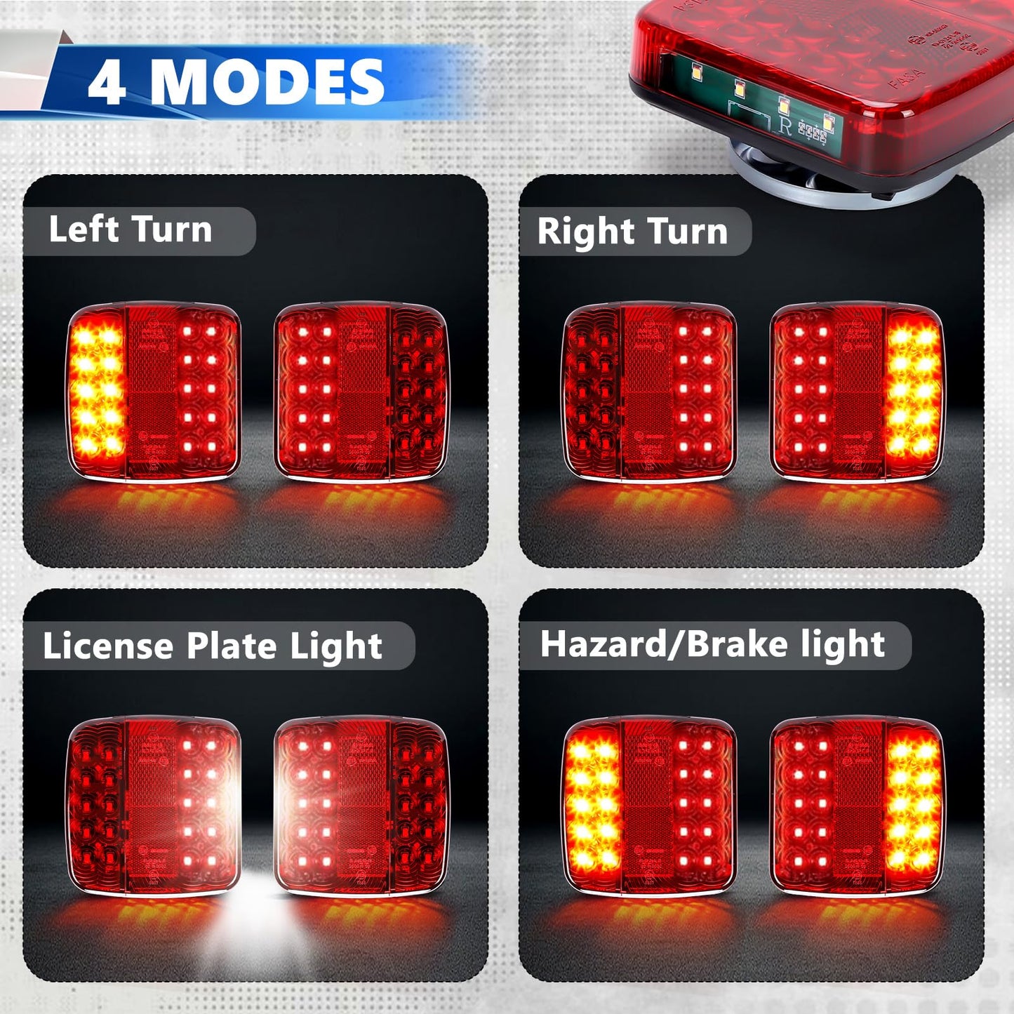 WODHMIEY Wireless Magnetic LED Trailer Lights, 2.4GHz 100 Feet Stable Signal, Storage Box, Rechargeable Tow Lights for Trucks Vehicles Trailers Campers Boats