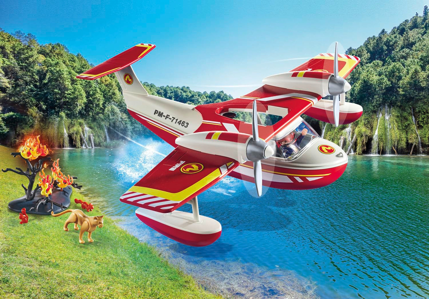 Playmobil Firefighting Sea Plane with extinguishing Function