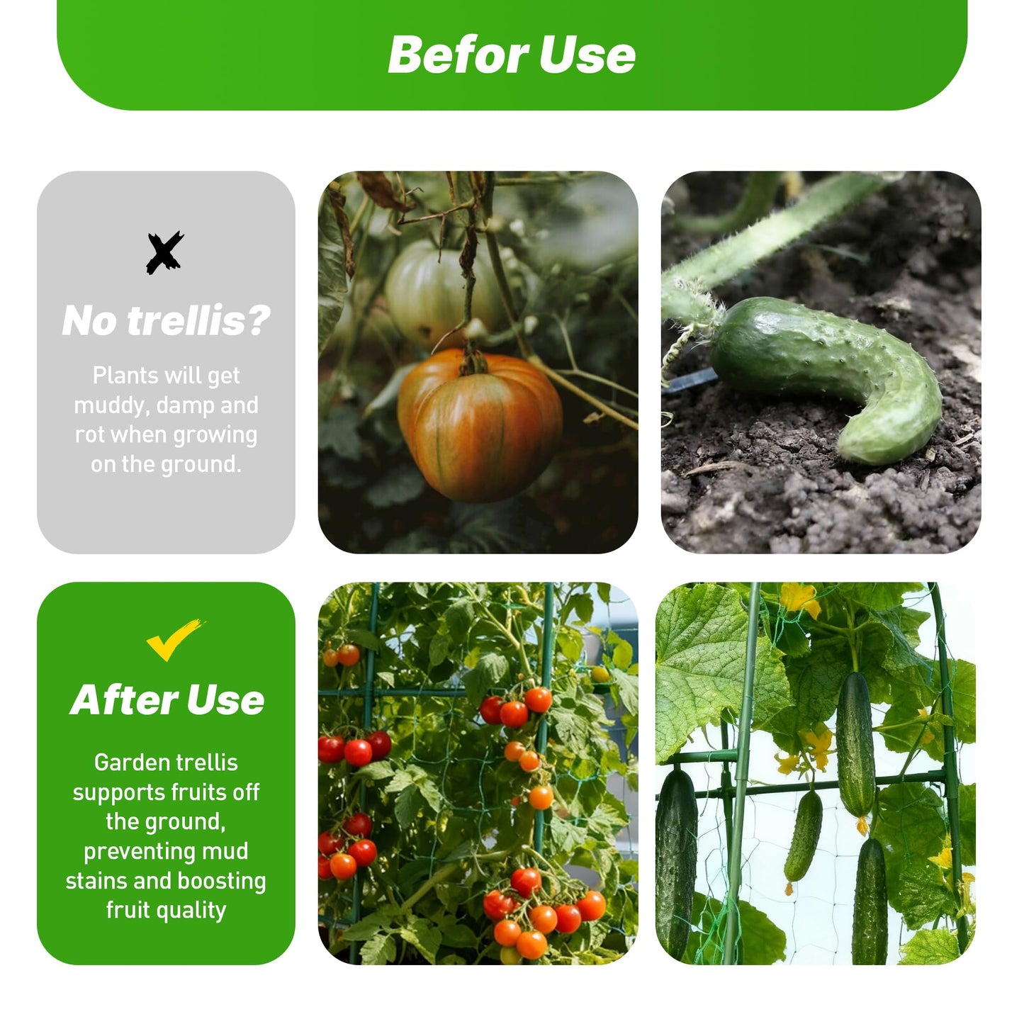 Cucumber Trellis for Raised Garden Bed, U-Shape Plant Support Metel Trellis for Climbing Plants Arch Trellis with Netting for Outdoor Cucumbers,Tomatoes,Vine Climbing Plant(47.2''X32''x47.2''(LxWxH))