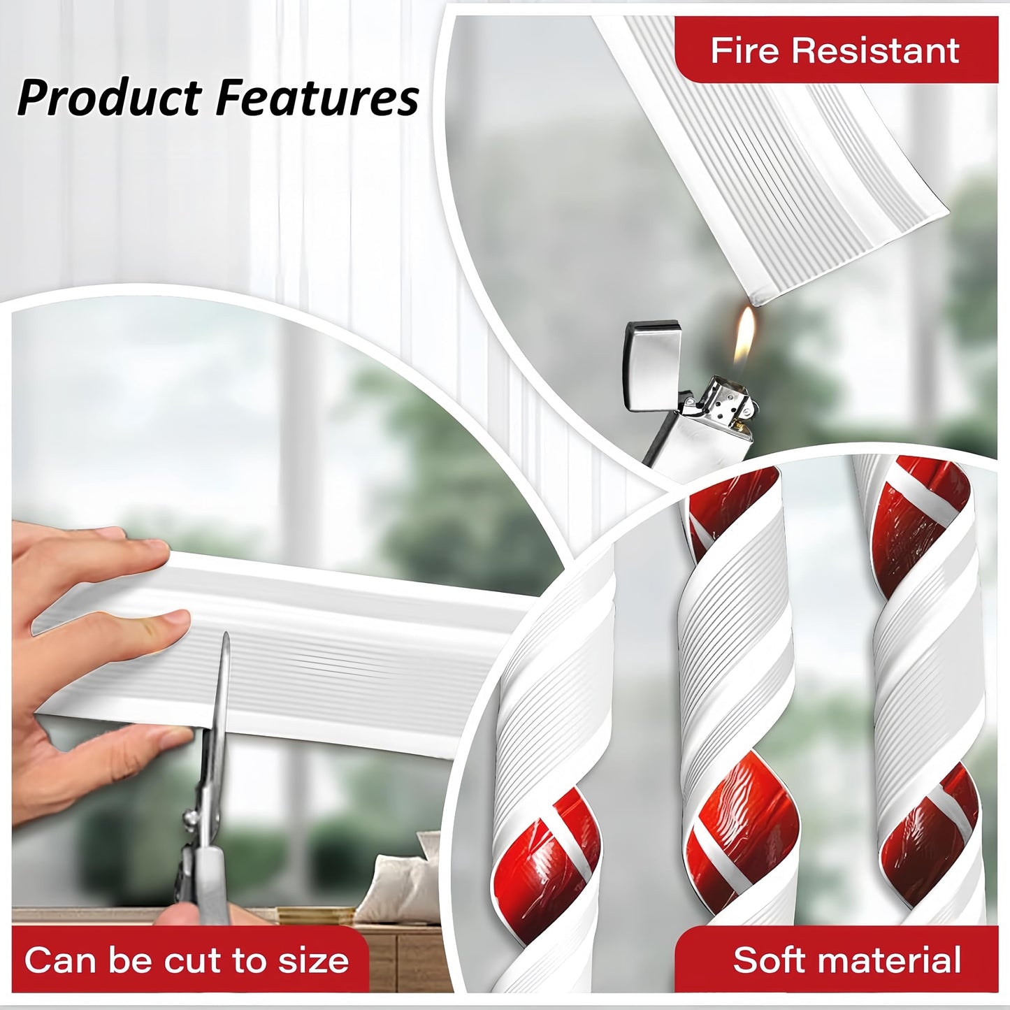 Dog Scratching Windows Sill Protector, Window sill Protector for Dogs, Prevent Dog and Cat Scratching, 4 x 1.6 inch Rubber Furniture Edge Protectors(157.4" White)