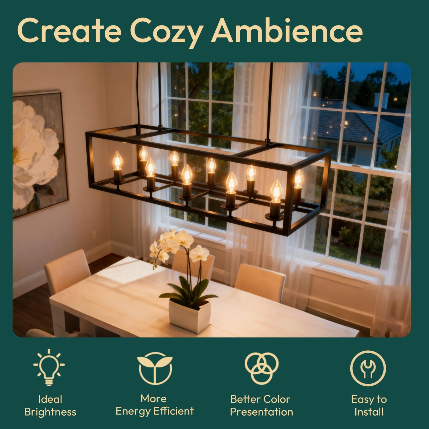 ALAMPEVER Chandelier Light Bulbs, 60W Equivalent Candelabra Bulb, E12 LED Bulb 2700K Soft White, 450LM, Candle Light Bulbs, 24 Pack