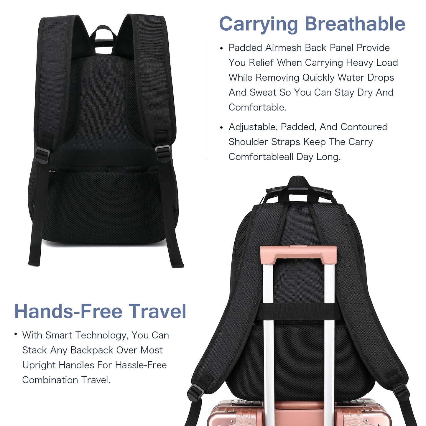 Boavan Laptop Backpack for men, 15.6 inch Laptop Bag with USB Port, Waterproof Travel Work Backpack Purse, Anti-Theft Teacher Nurse Doctor Casual Bookbags Office Business backpack，Deep Juniper Black