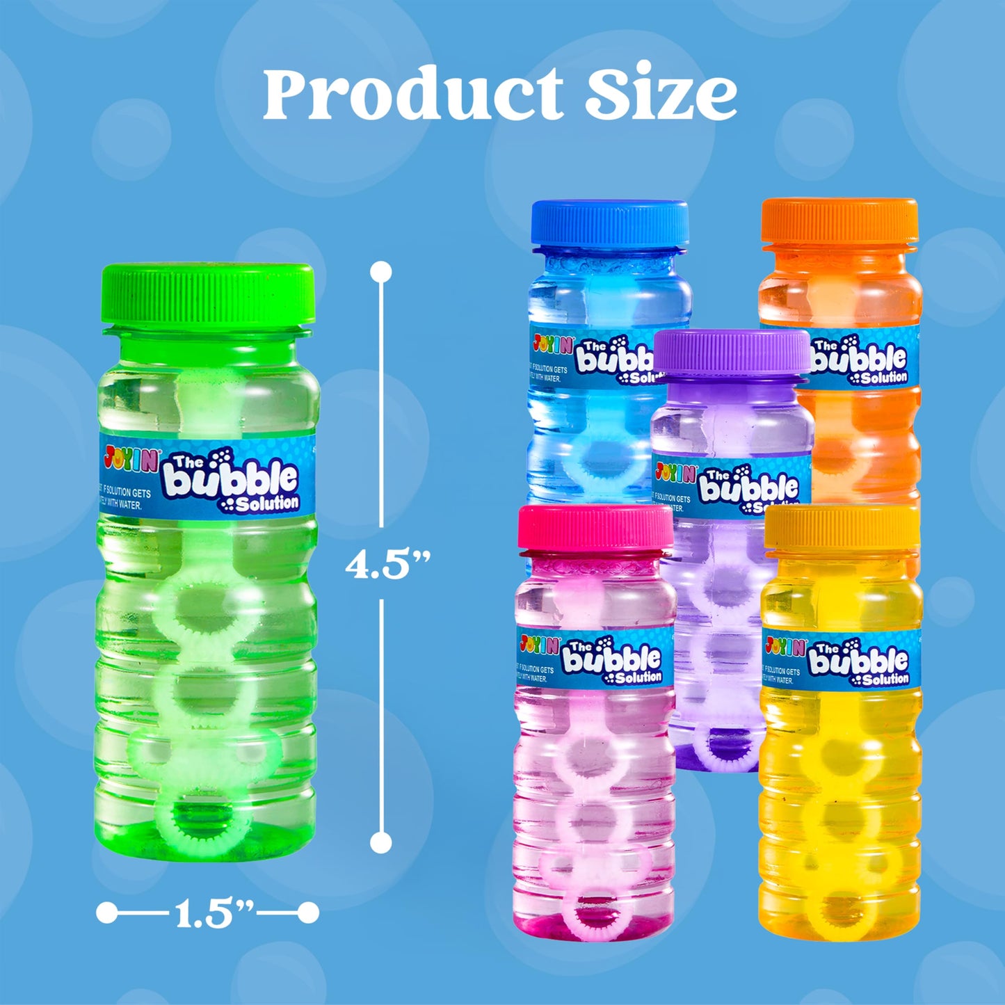 JOYIN 24 Pcs Bubble Bottles with Wand Assortment for Kids, 4oz Blow Bubbles Solution Novelty Summer Toy, Party Favors, Birthday, Outdoor & Indoor Activity