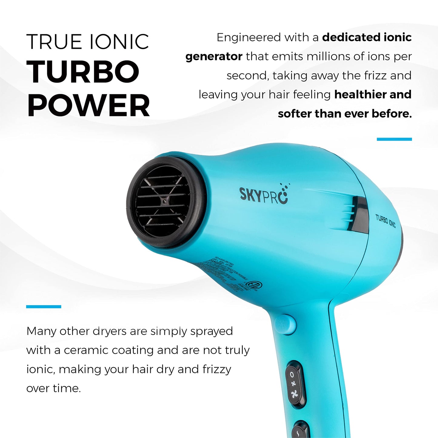 Professional Series Salon Hair Dryer with Diffuser by SKYPRO | Ionic Blow Dryer for Women |Small, Quiet, Lightweight, Compact | 1875 Watts Fast Salon-Grade Drying Power with Anti-Frizz Ionic Generator
