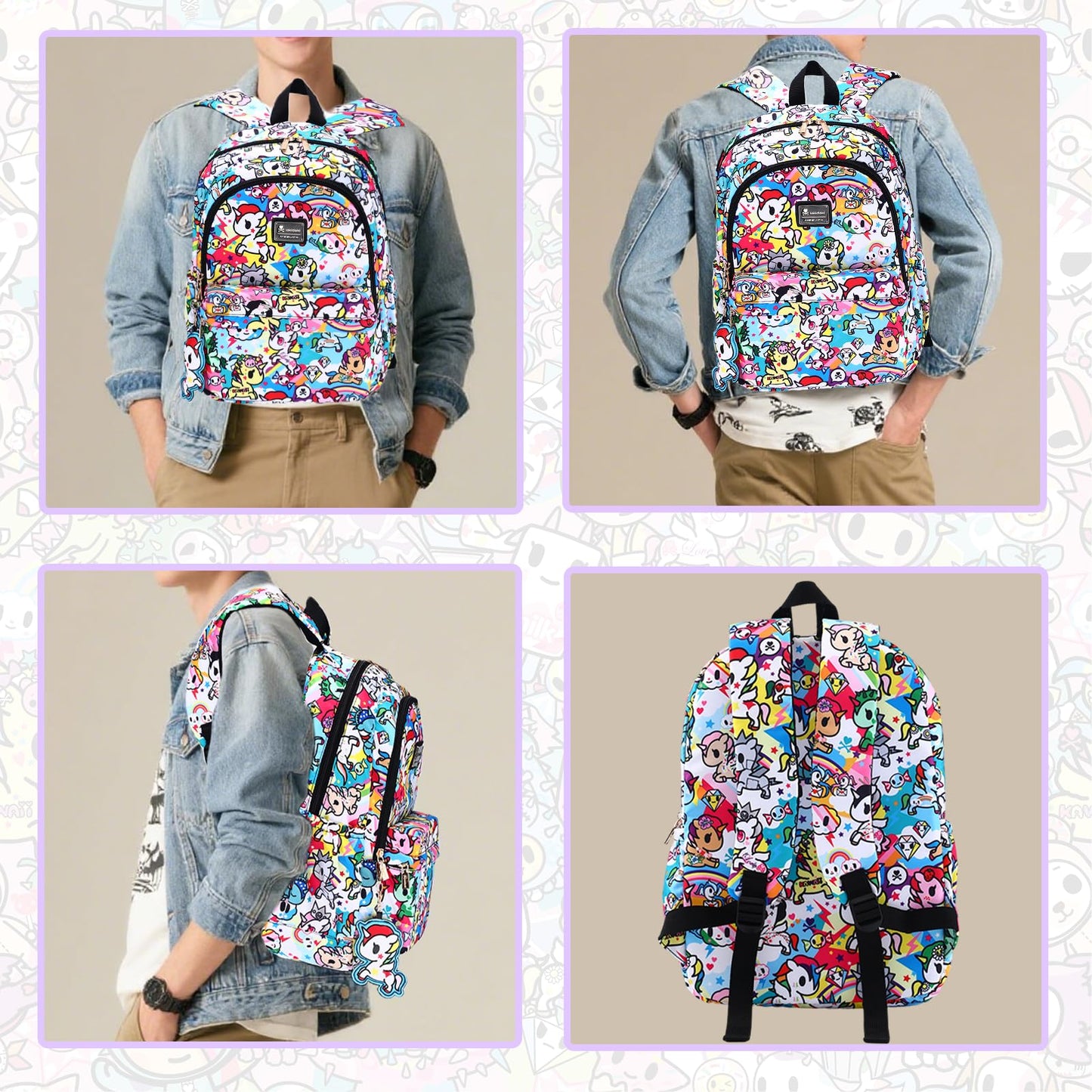 Tokidoki Travel Backpack for Women,Business Sturdy Fits 15.6 Inch Notebook Bookbag Computer Bag Laptop Backpack for Dailyuse Casual Daypack Fashion Anime Bags