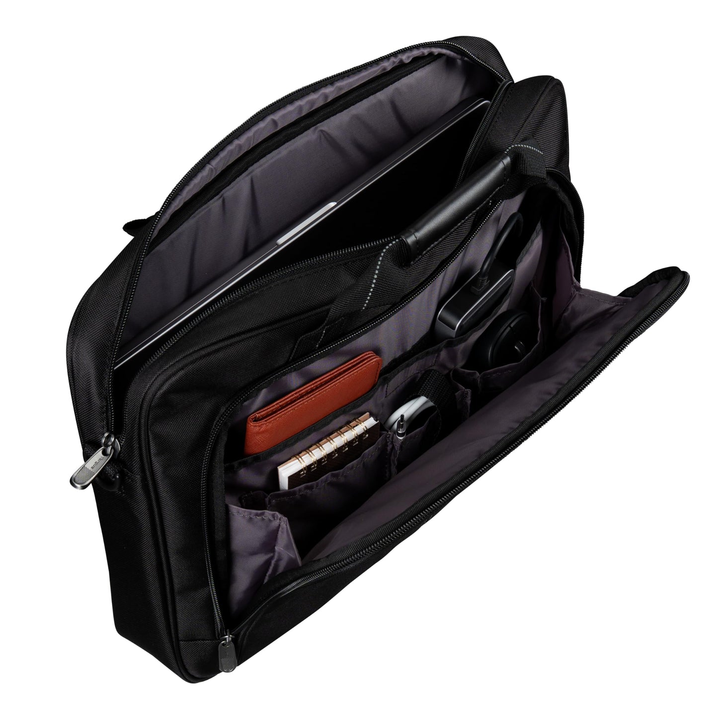 Targus 15–16” Classic Slim Briefcase – Lightweight Laptop Bag with Padded Compartment, Trolley Strap, Organizer Pocket & Shoulder Strap – Fits up to 16” Laptops - TCT027US