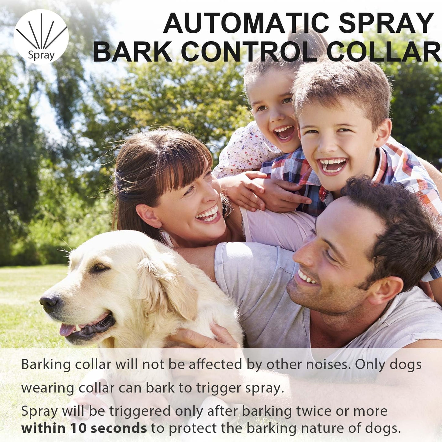 Citronella Bark Collar for Dogs [No Refill] Level 2 Sensitivity & Spray Adjustable, Rechargeable Waterproof Spray Dog Training Collar, Dog Collar for L/M/S Dogs