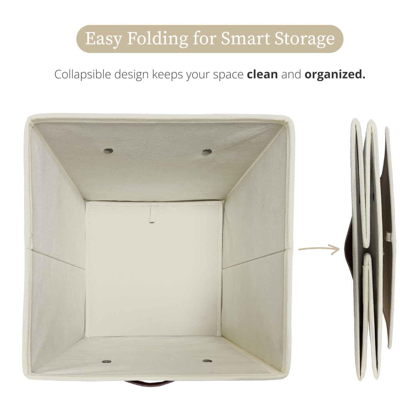DECOMOMO Storage Basket 13x15x13 Baskets Storage Organization, Bins with Labels (Kallax/ 4pcs, Beige)