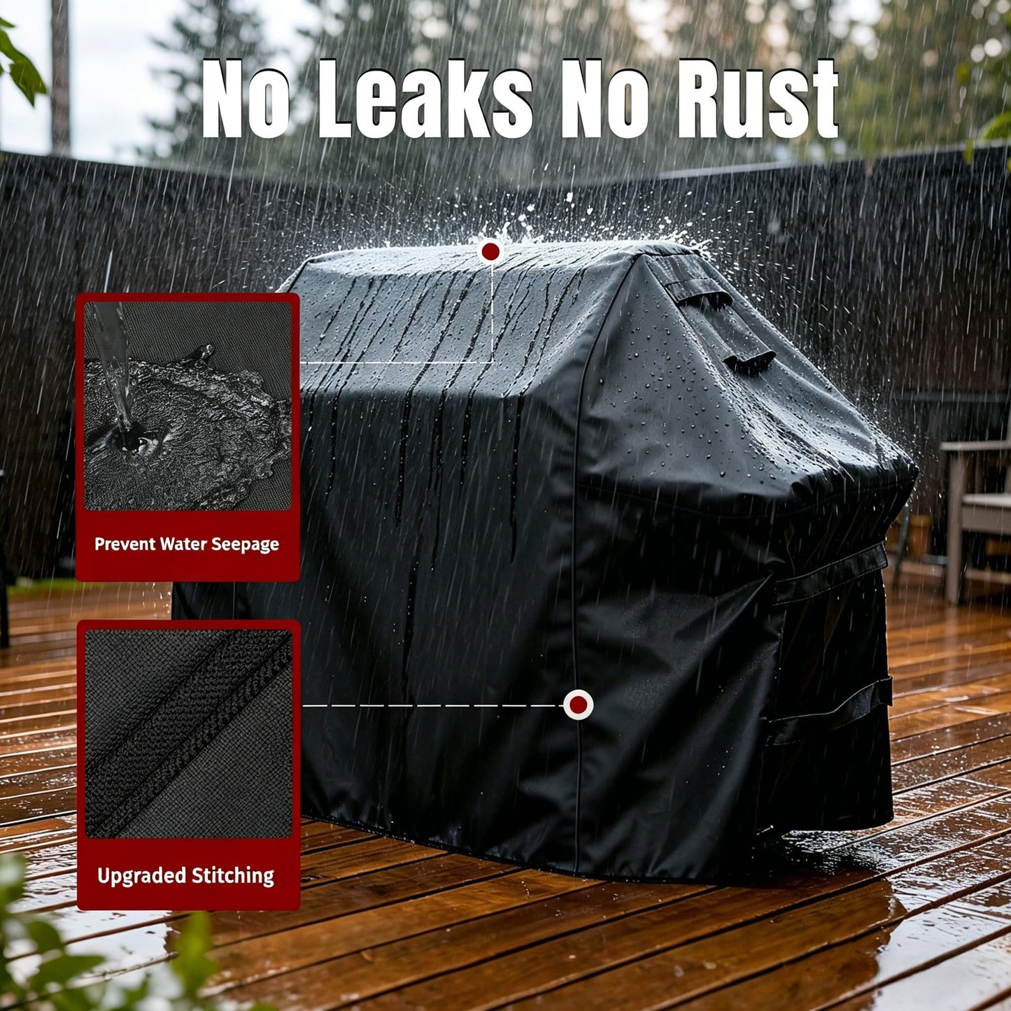 SHINESTAR Grill Cover for Weber Spirit 200/300 Series, Spirit II 200/300, Spirit E/S-210 220 310 320 330, Waterproof 600D Heavy Duty BBQ Cover with Double Straps & Built-in Vents, 52-Inch, Black