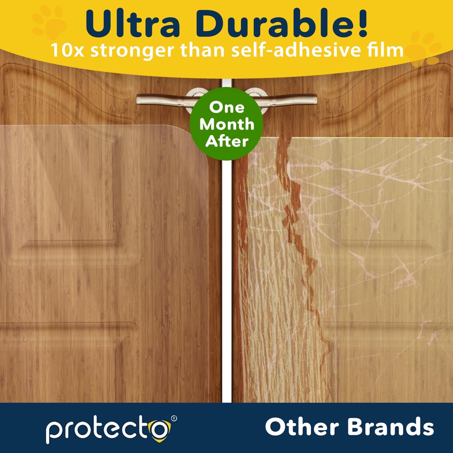 PROTECTO Heavy Duty Door Protector - 35.5 x 24, Clear Plastic, For Dogs & Cats
