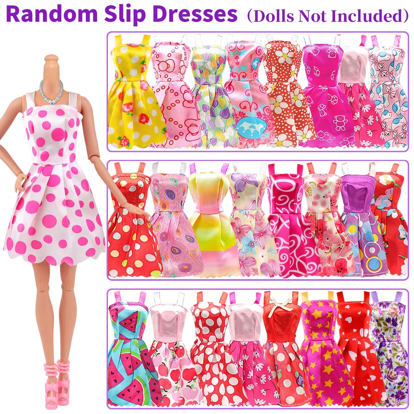 AK KYC 83 Pcs Dolls & Accessories with Doll Closet Wardrobe for 11.5 Inch Doll Dress Up Set Including Wardrobe Shoes Wallet Dress Hangers Brush Necklace Pet and Other Accessories (No Doll)