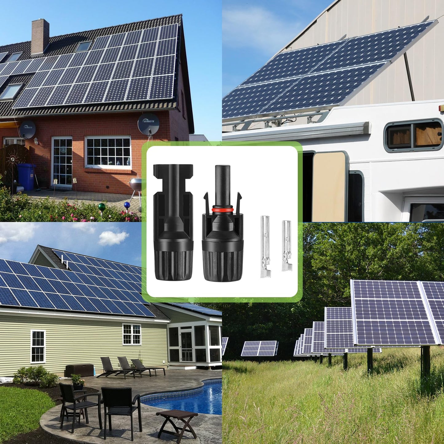 MC4 Solar Connectors 30 Pairs/60pcs Solar Panel Cable Connectors Waterproof IP67 1000V 30A Male/Female Connector with 2 Pack Wrenches