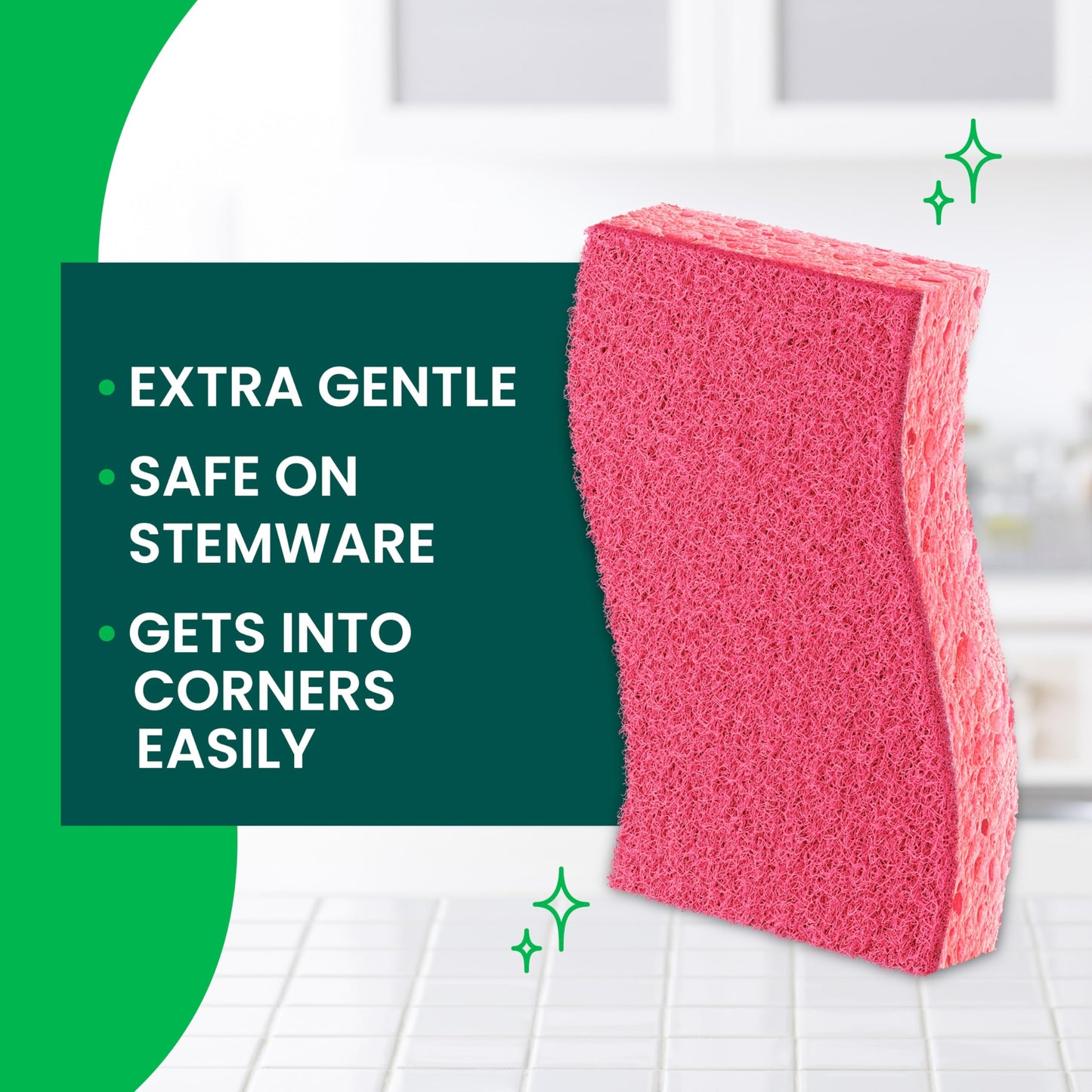 Scotch-Brite Gentle Clean Delicate Scrub Sponges, for Washing Dishes and Cleaning Kitchen, 24 Scrub Sponges