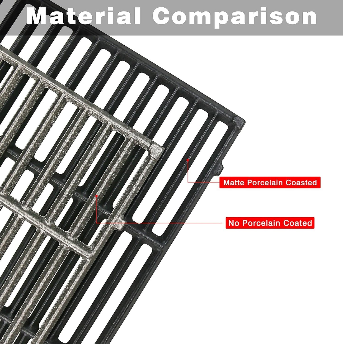 Hisencn Grill Cooking Grates for Dyna Glo DGH474CRP DGH483CRP DGF493BNP DGB494SPB DGF493PNP-D DGB495SDP DGB495SDP-D DGB493SPB DGB463CNP 70-01-911 70-02-656 Cast Iron Replacement Grid Parts 3 Pack