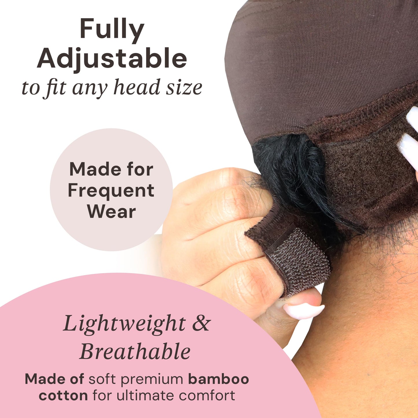 MILANO COLLECTION Lace Wig Grip Cap for Women, Stocking Dome Cap with Built In Elastic Headband, Non-Slip Wig Gripper Accessories for Keeping Wigs In Place, Chocolate Brown, 2 Pack
