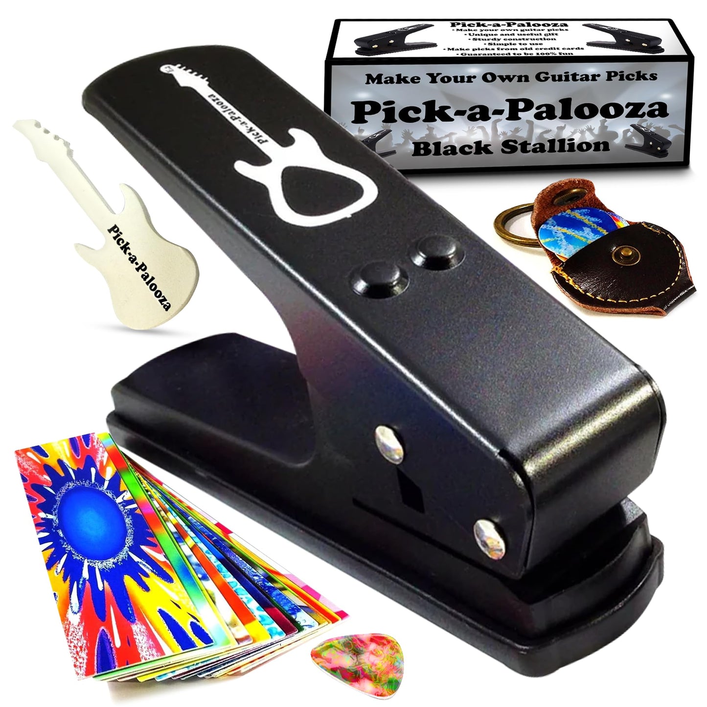 Pick-a-Palooza® DIY Guitar Pick Punch Mega Gift Pack - Premium Guitar Pick Maker - Black