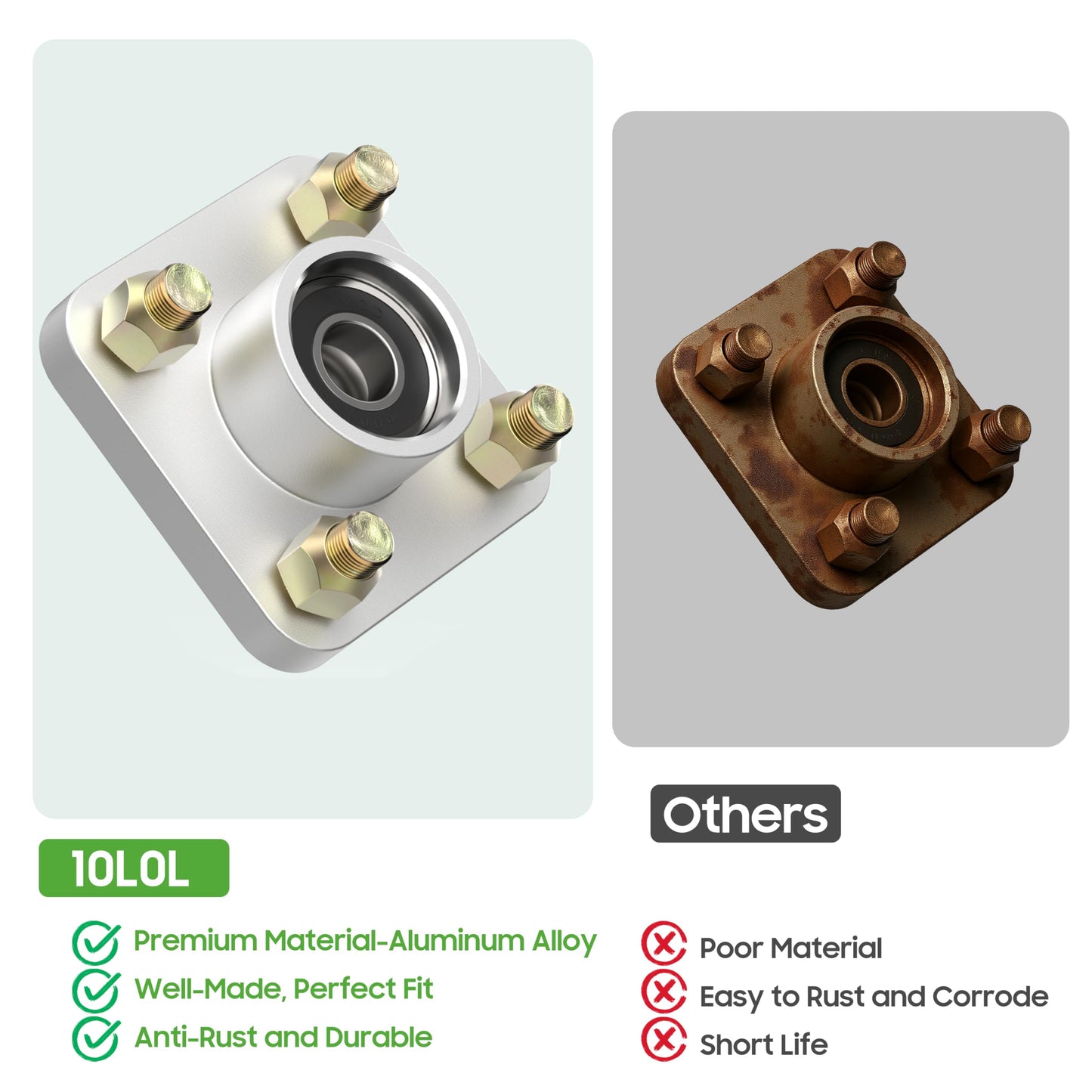 10L0L Golf Cart Front Wheel Hub Assembly for Yamaha G2 G8 G9 G14 G16 G19 G22 G29 Drive, Replaces JG5-WF511-10-00 JG5-WF511-00