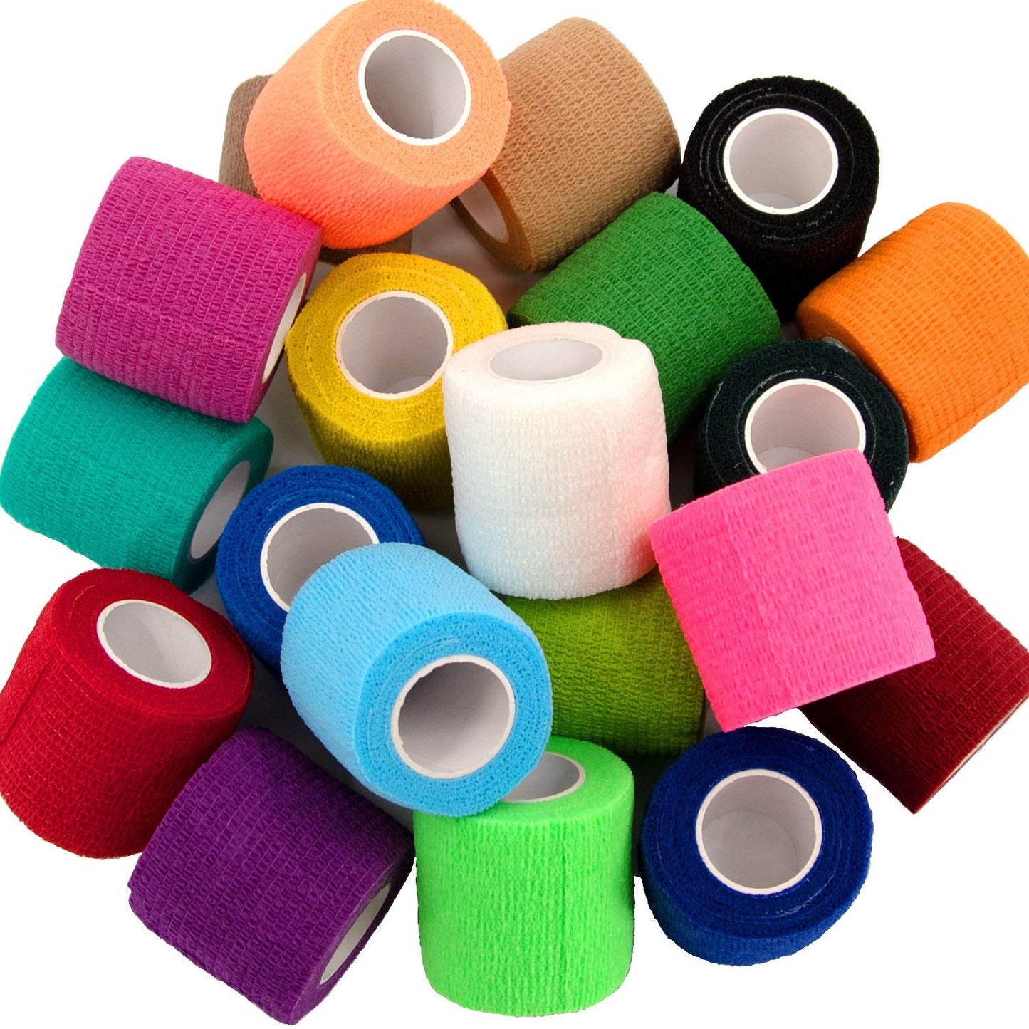 BQTQ 40 Rolls Self Adhesive Bandage 2 Inch Breathable Athletic Tape Stretch Wrap Roll Sports Wrap Tape for Wrist Ankle Swelling Sprains(Rainbow Colors)