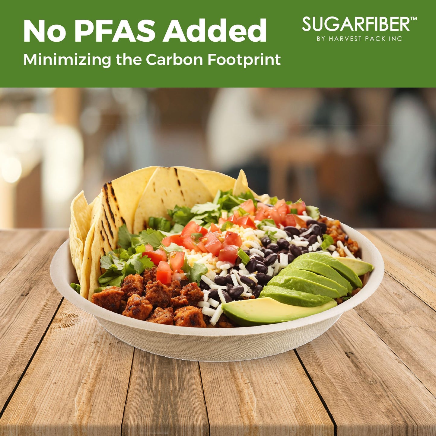 [50 Count] Sugarfiber by Harvest Pack PFAS Free 24oz Round Paper Bowls - Compostable Heavy-Duty Eco-Friendly Disposable Bagasse Bowl Sugarcane Made Plant fibers for Meal Prep