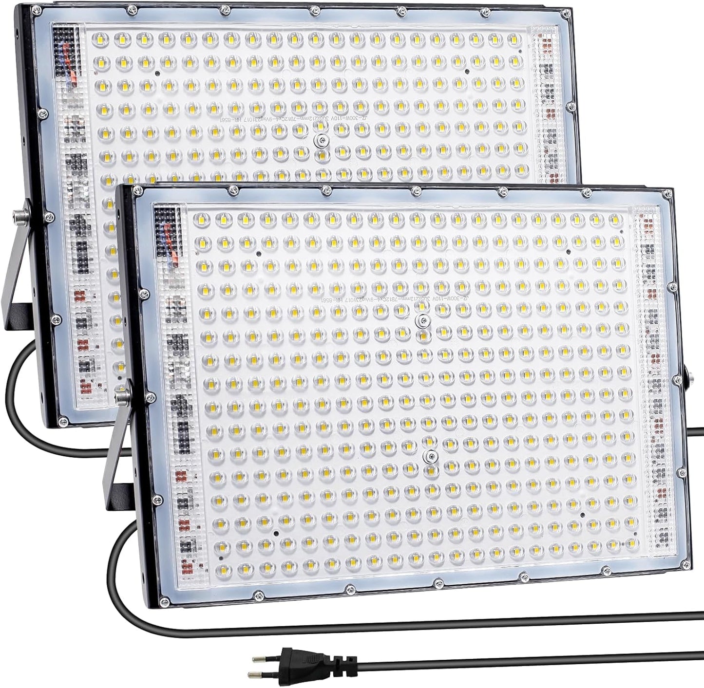 300W LED Flood Light Outdoor, 2 Pack 30000LM LED Floodlight 6500K Daylight White Security Lights, IP65 Waterproof Exterior Lighting Led Work Light for Patio, Garden, Backyard, Lawn, Barn, Playground
