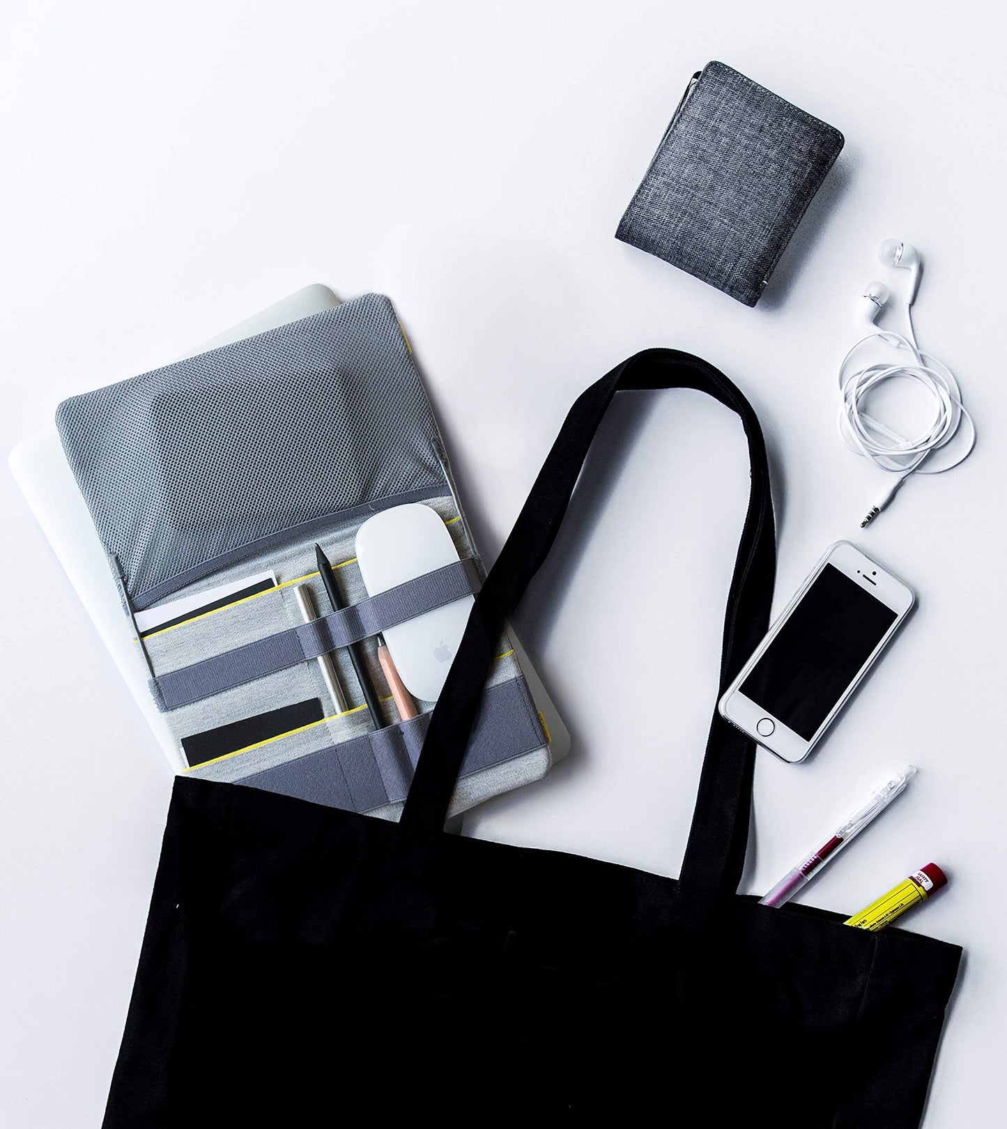 Beblau FOLD Portable Electronics Organizer attachable to your Devices | Desk Organizer Office, Home & School | Working from Home Essentials | Laptop accessories Backpack Insert | CHRISTMAS GIFTS