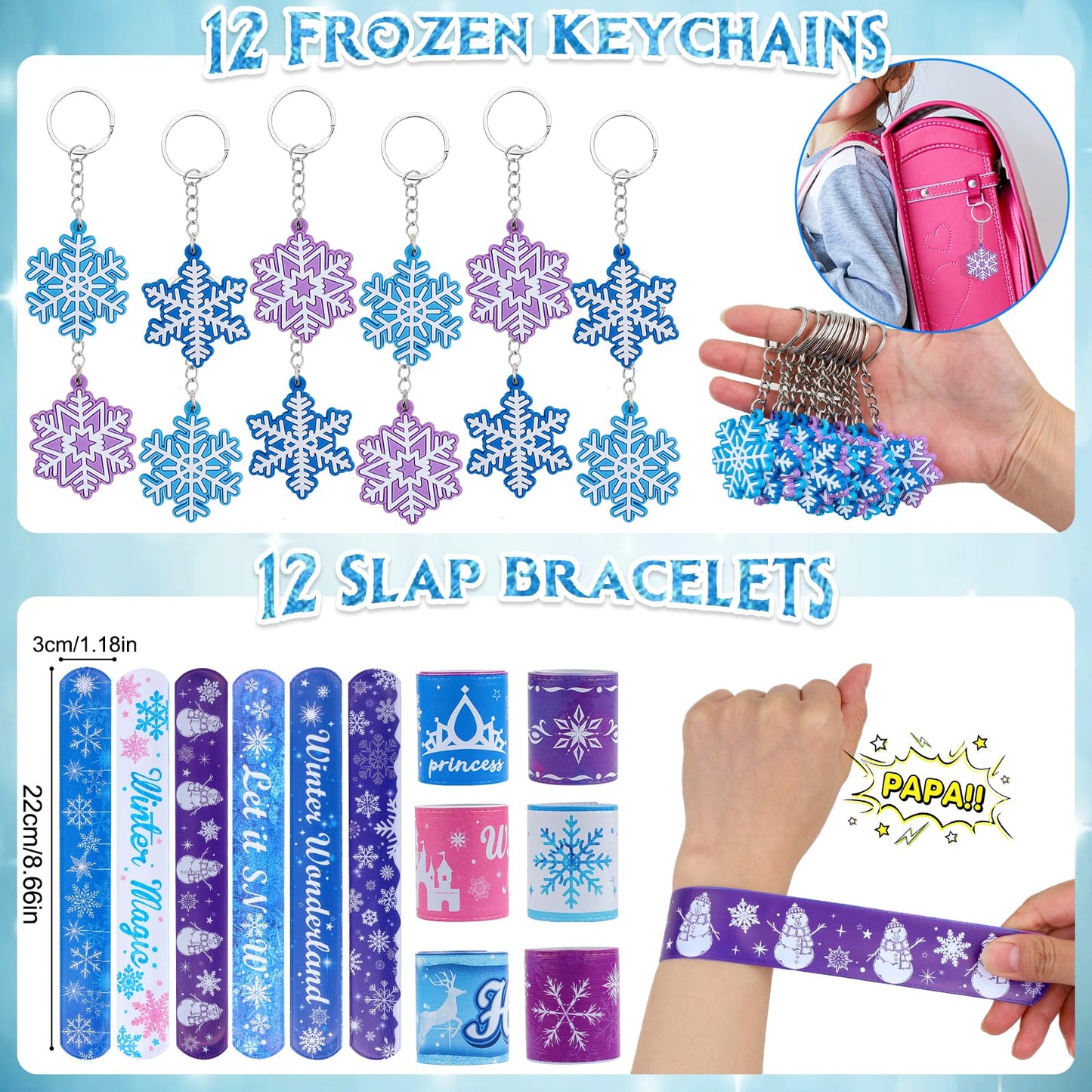 Frozen Party Favors, Princess Frozen Birthday Party Supplies Goodie Bag Stuffers for Girl Kids Party Favors Pinata Prizes