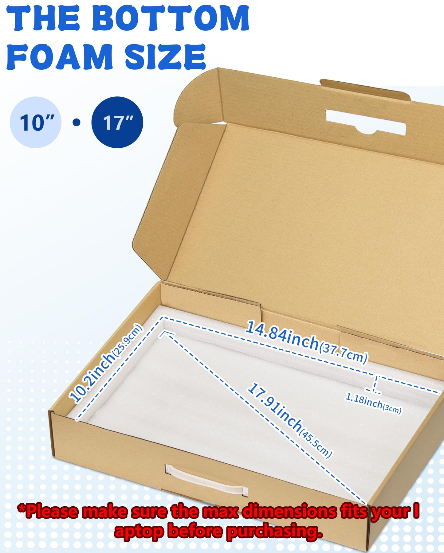 Yutrchey Laptop Shipping Box with Protection Foam for up to 17 Inches Notebook, Cardboard Laptop Box for Shipping, Secure Mailer Box