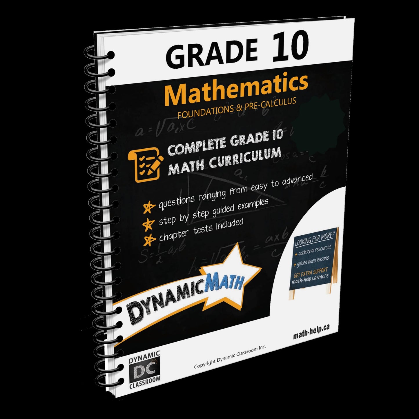 Dynamic Math Workbook - Complete Grade 10 Mathematics Curriculum Aligned for AB, SK, MB, NU, NT, PE, NB, & NL.