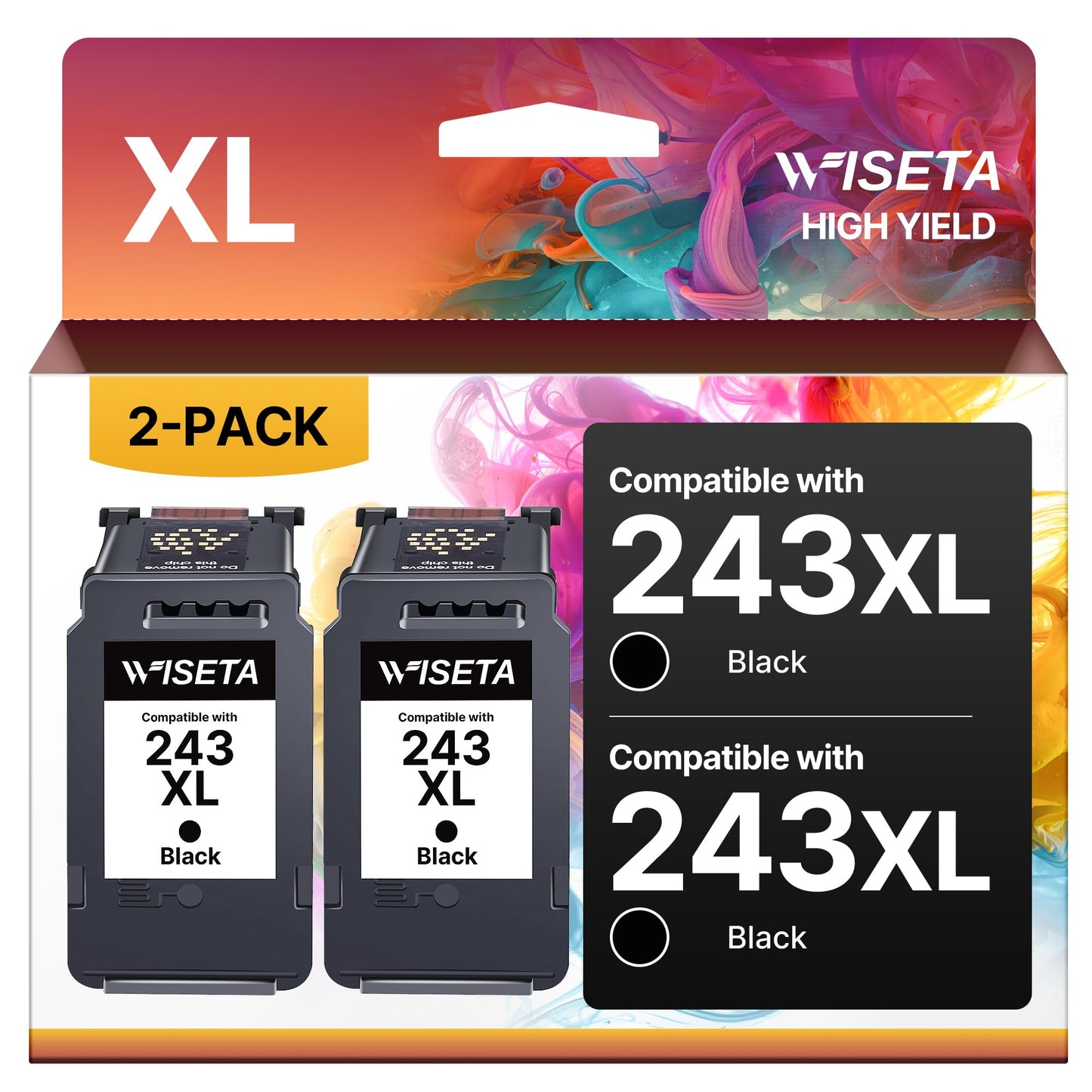 243XL Black Ink 2 Pack for Canon 243XL 243 XL PG243 Compatible with Canon Printer Ink 243 XL for Pixma TS3120 MG3020 TS3320 MX490 MX492 MG2420 MG2525 MG2920 TS3120 TS3420 TR4520