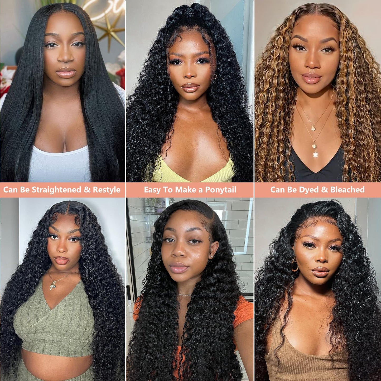 Human Hair Bundles Water Wave 12 14 16 Inch Brazilian Virgin Curly Human Hair Extensions for Women 100% Unprocessed 10A Wet and Wavy Weave Bundles Human Hair Natural Color