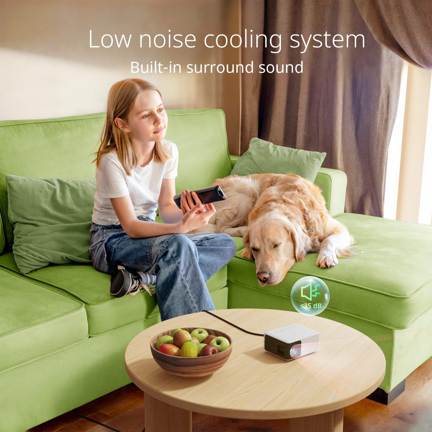 Projector - YOTON Mini Portable Phone Projector 1080P Full HD Supported, Outdoor Pico Home Movie Theater Projector, Y3 Projecteur Compatible with Fire Stick, HDMI, USB, PS5, Xbox, iOS, Android, Laptop