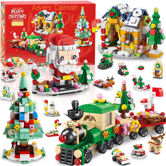 1123 Pieces Advent Calendar 2025 Building Blocks Set - 24 in 4 Building Brick Model for Countdown to Christmas - Gift Daily Collectible Surprises
