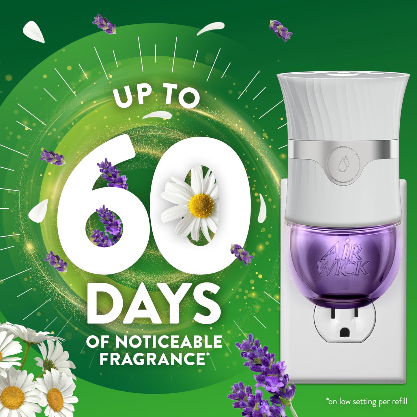 Air Wick Plug In Scented Oil Starter Kit, 2 Warmers + 6 Refills, Lavender & chamomile, Eco Friendly, Essential Oils, Air Freshener