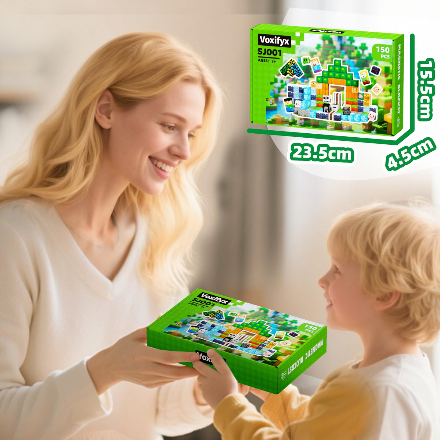 Magnetic Blocks-150PCS Magnetic Building Blocks Set, Kids Classroom Toy for Toddlers STEM Learning, Construction Stacking Toy for Kids Boys and Girls Christmas Birthday Gifts
