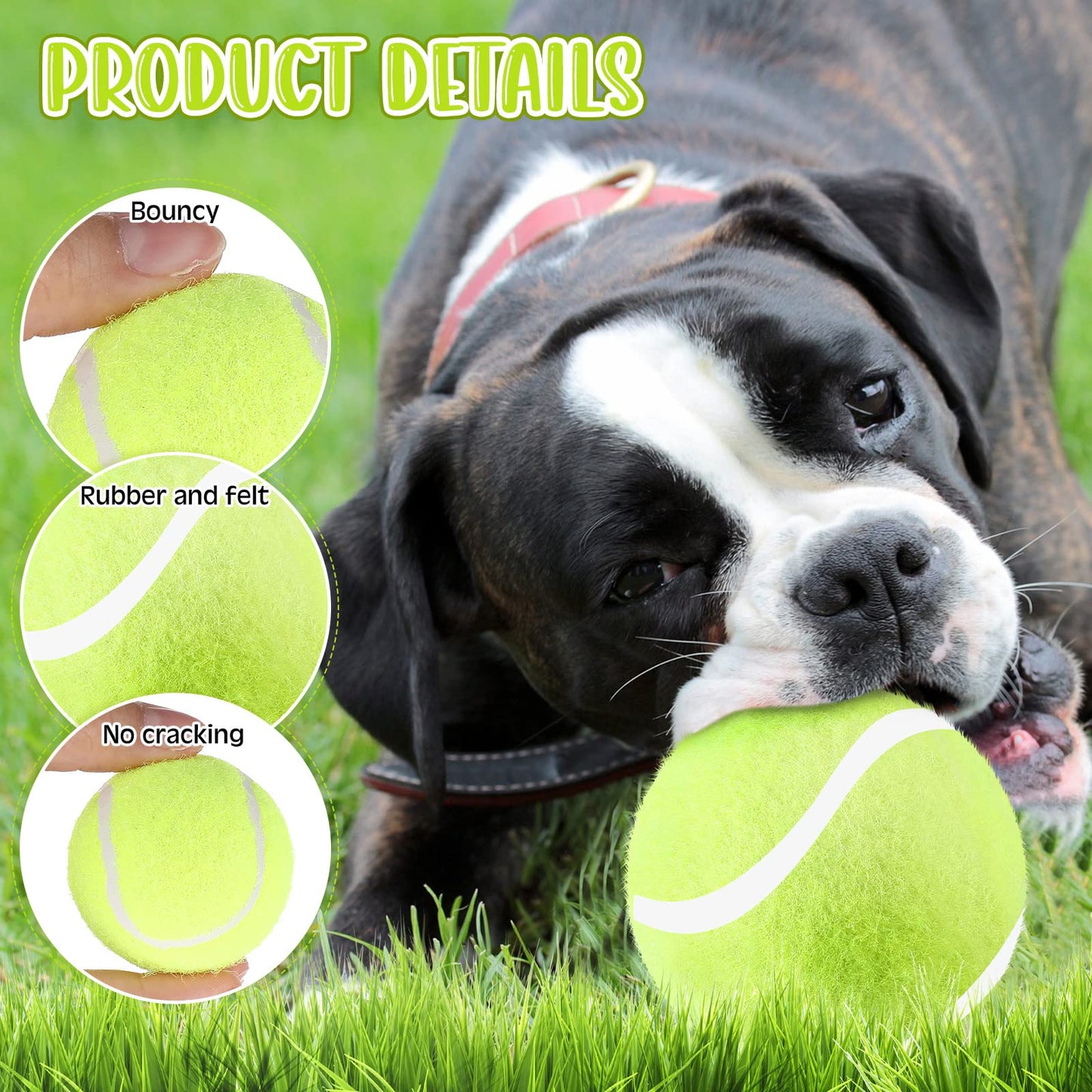 Hanaive 20 Pieces Dog Tennis Balls 2 Inch Mini Tennis Balls for Small Dog Pet Fetching Toy Rubber Felt Training Toys for Puppy Pet Playing Exercise and Practice(Yellow)