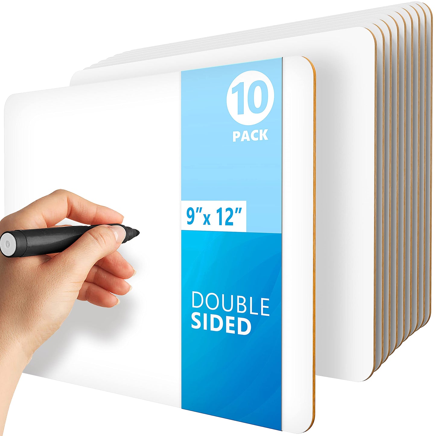 10 Pack 9x12 Small White Board for Students - Small Dry Erase Boards - Double Sided Mini Whiteboard - Smal Whiteboards Lapboards - Personal Dry Erase Board Kids - Mini White Boards for Classroom